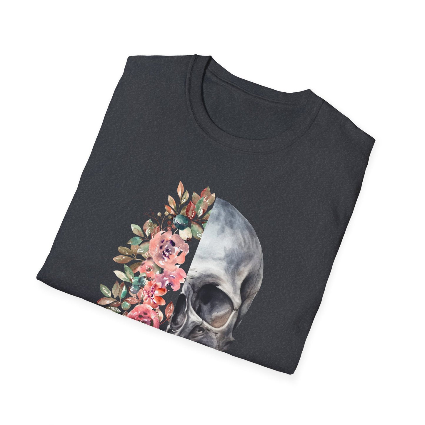 Floral Skull - Unisex Softstyle T-Shirt