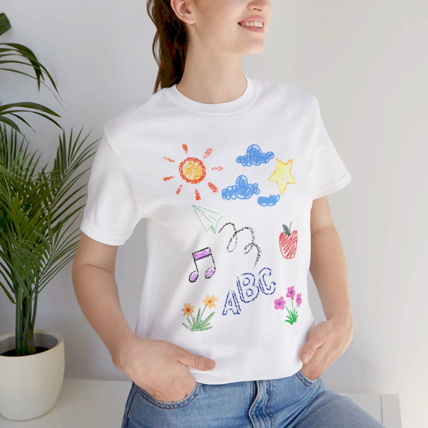 Crayon Doodles Tshirt - Unisex Jersey Short Sleeve Tee