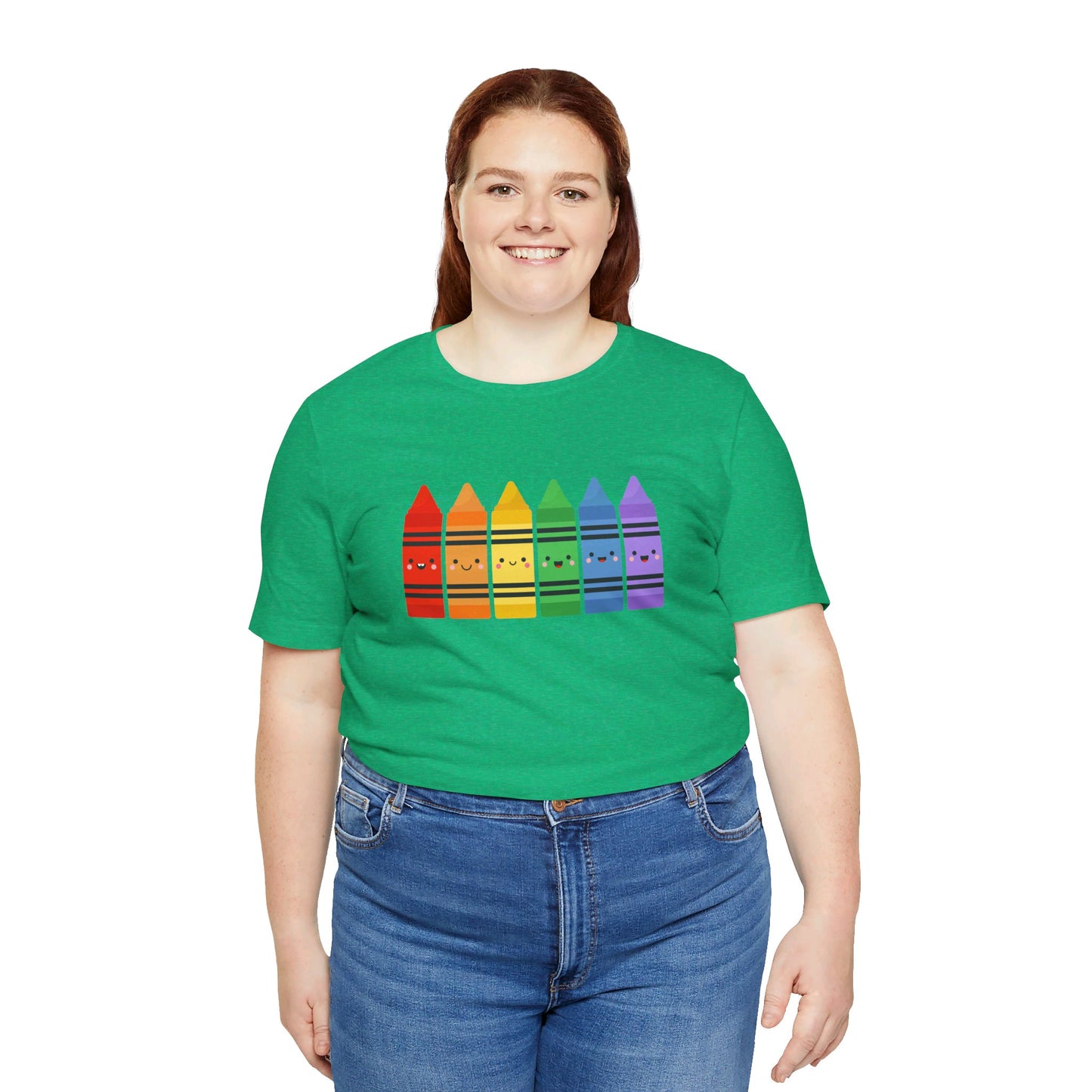 Crayon Rainbow Tshirt - Unisex Jersey Short Sleeve Tee