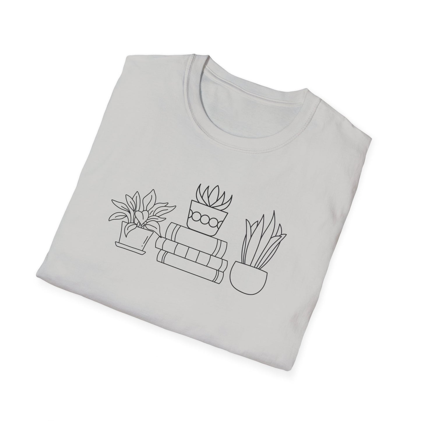 Planty Stack of Books - Unisex Softstyle T-Shirt