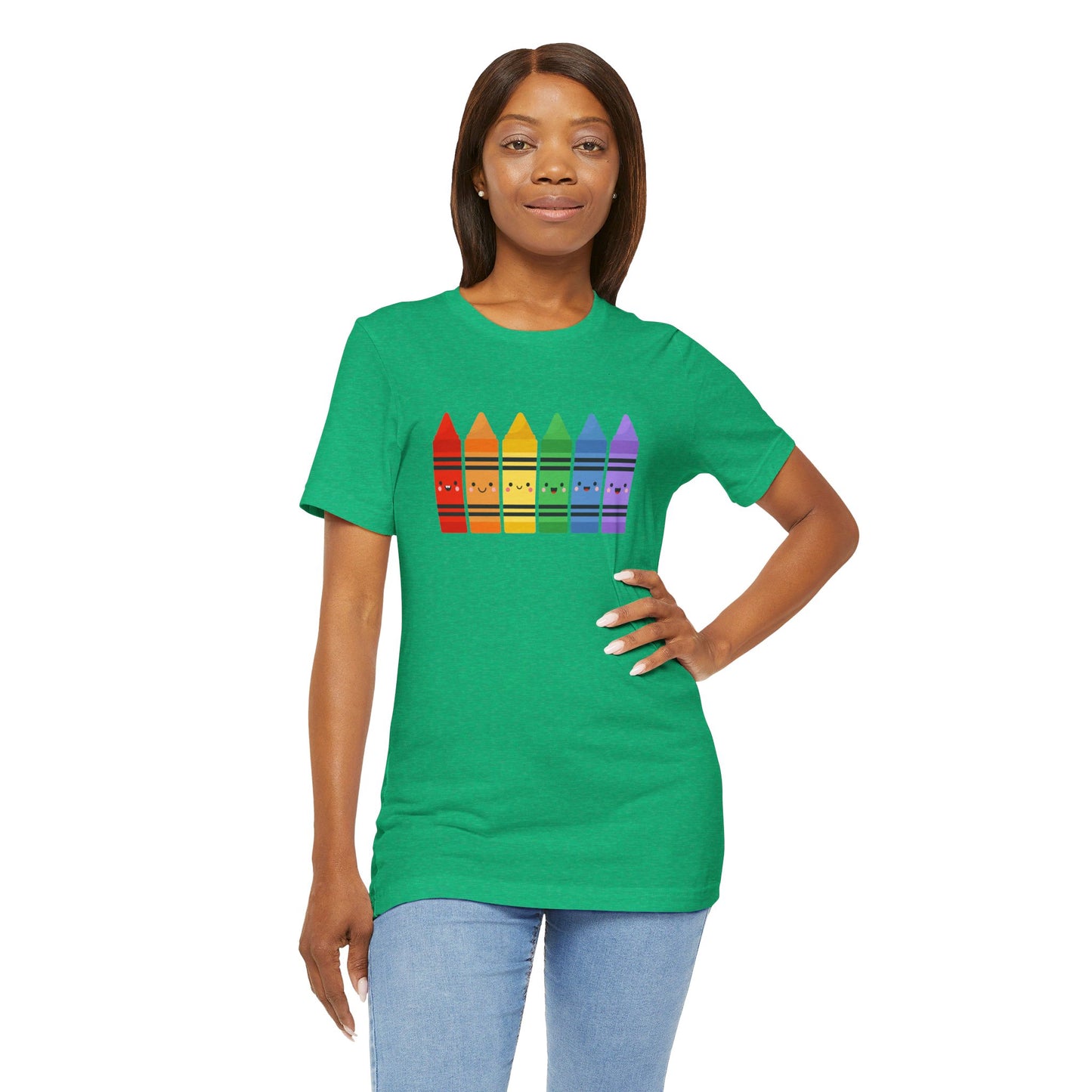 Crayon Rainbow Tshirt - Unisex Jersey Short Sleeve Tee