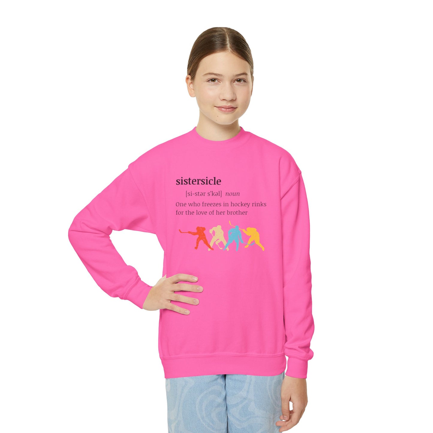 Sistercicle Ice Hockey (Sister of Brother) - Youth Crewneck Sweatshirt