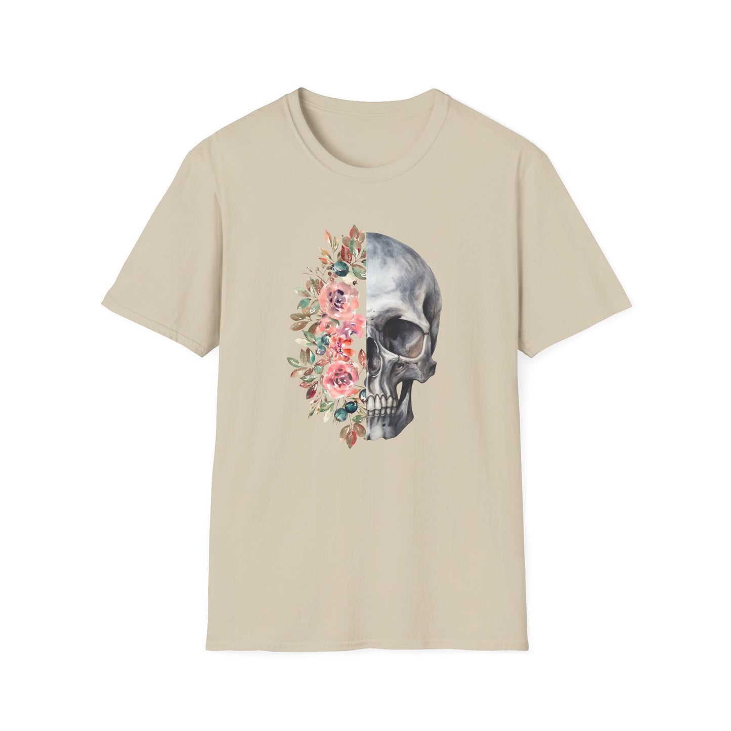 Floral Skull - Unisex Softstyle T-Shirt