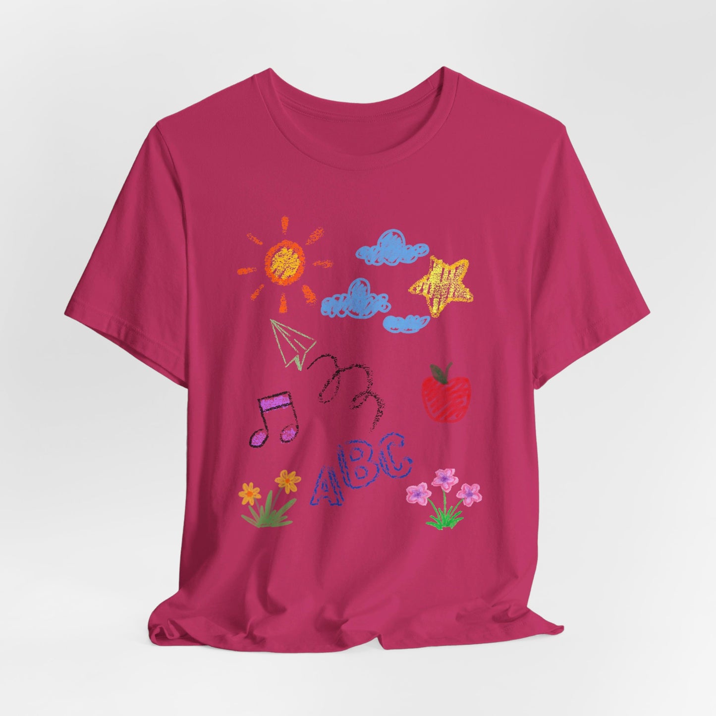 Crayon Doodles Tshirt - Unisex Jersey Short Sleeve Tee