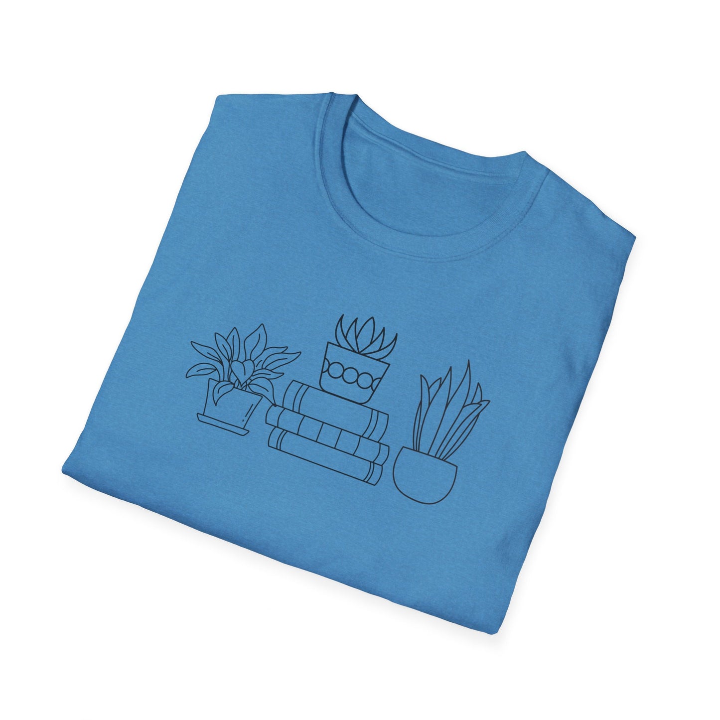 Planty Stack of Books - Unisex Softstyle T-Shirt