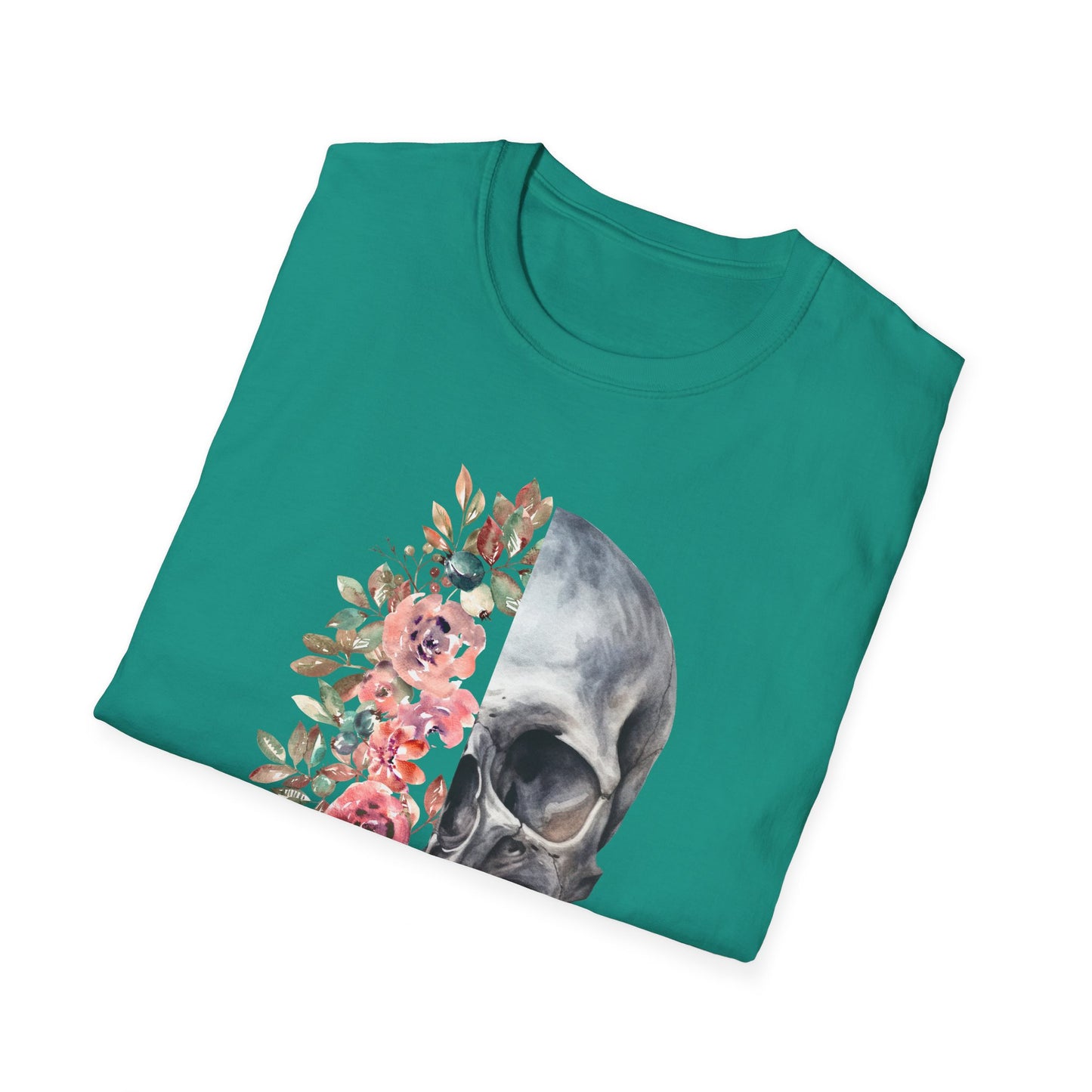 Floral Skull - Unisex Softstyle T-Shirt