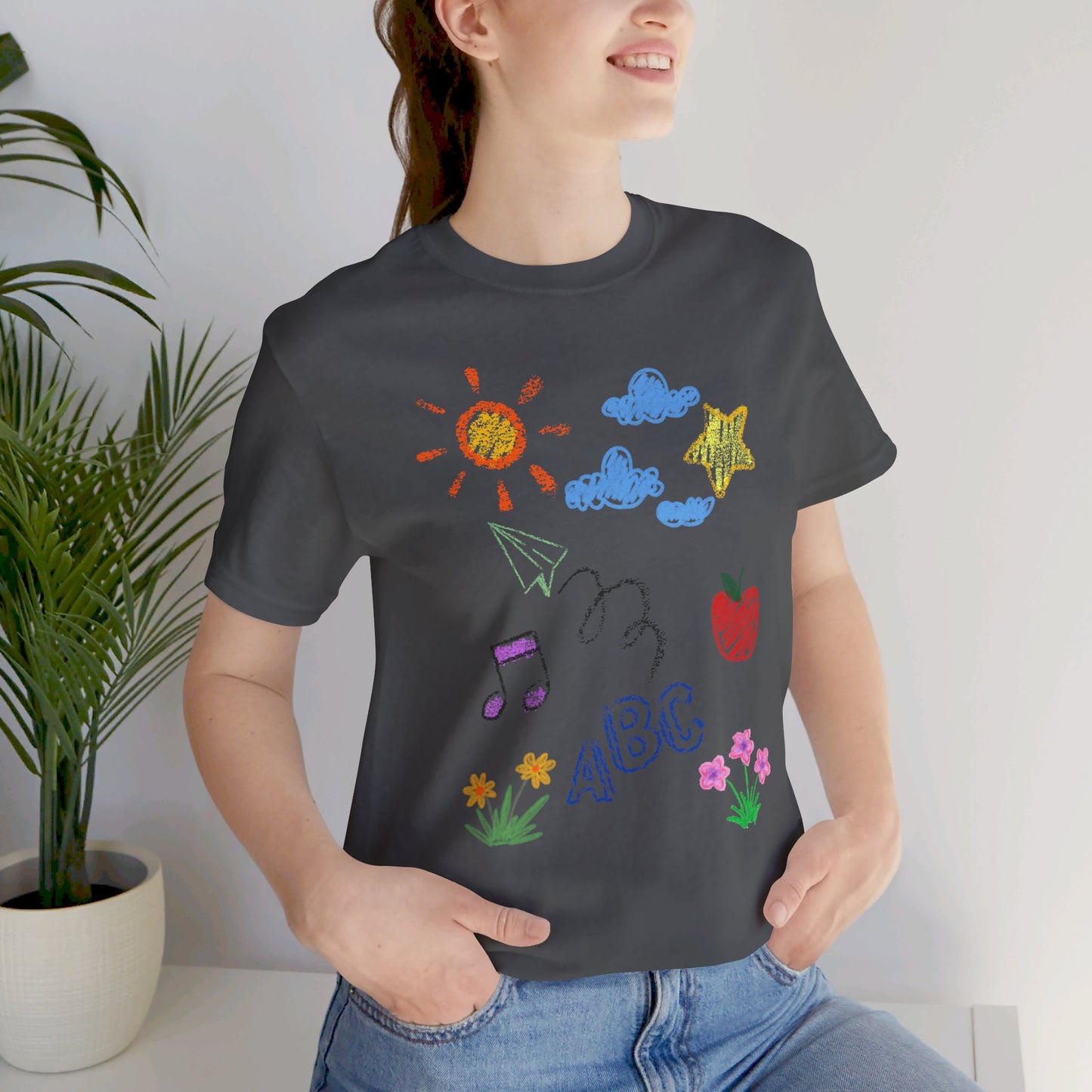 Crayon Doodles Tshirt - Unisex Jersey Short Sleeve Tee