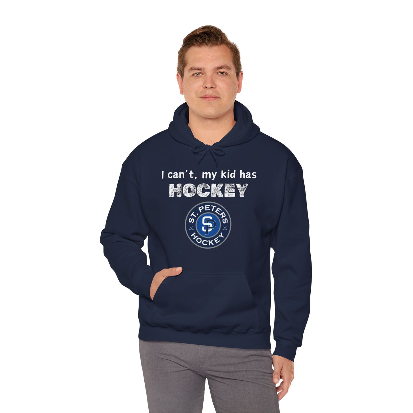 STP I can't, my kid has hockey - Unisex Heavy Blend™ Hooded Sweatshirt