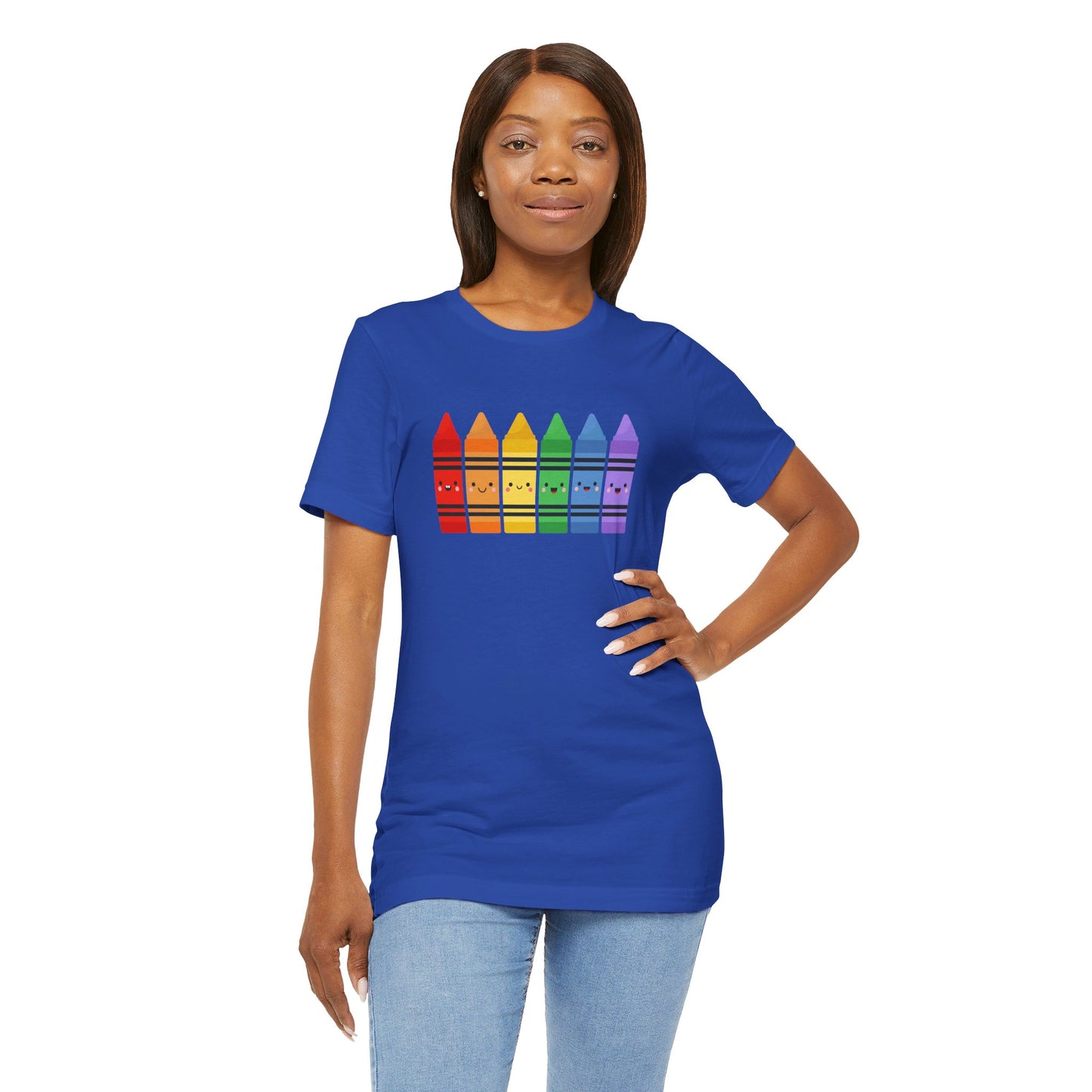 Crayon Rainbow Tshirt - Unisex Jersey Short Sleeve Tee