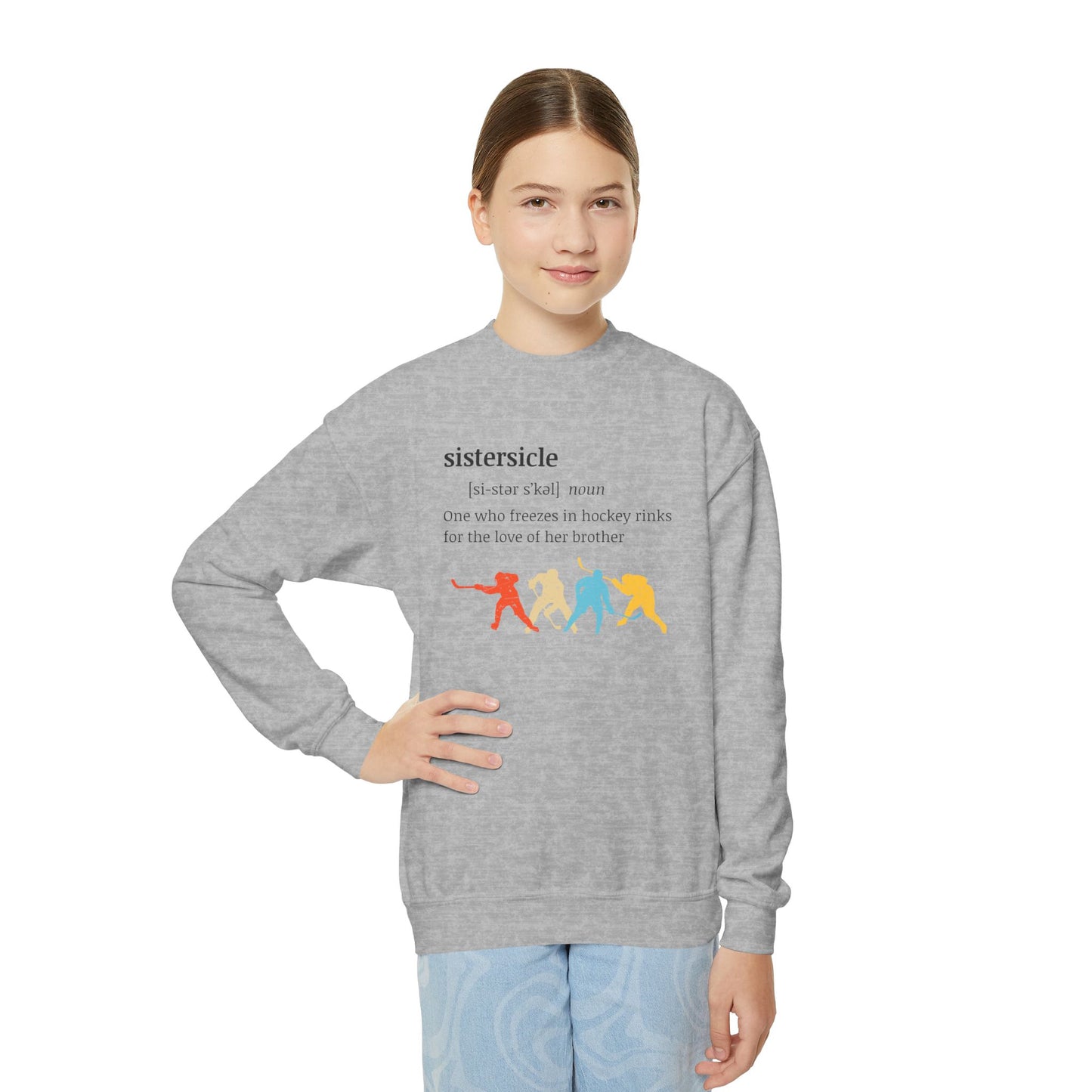 Sistercicle Ice Hockey (Sister of Brother) - Youth Crewneck Sweatshirt