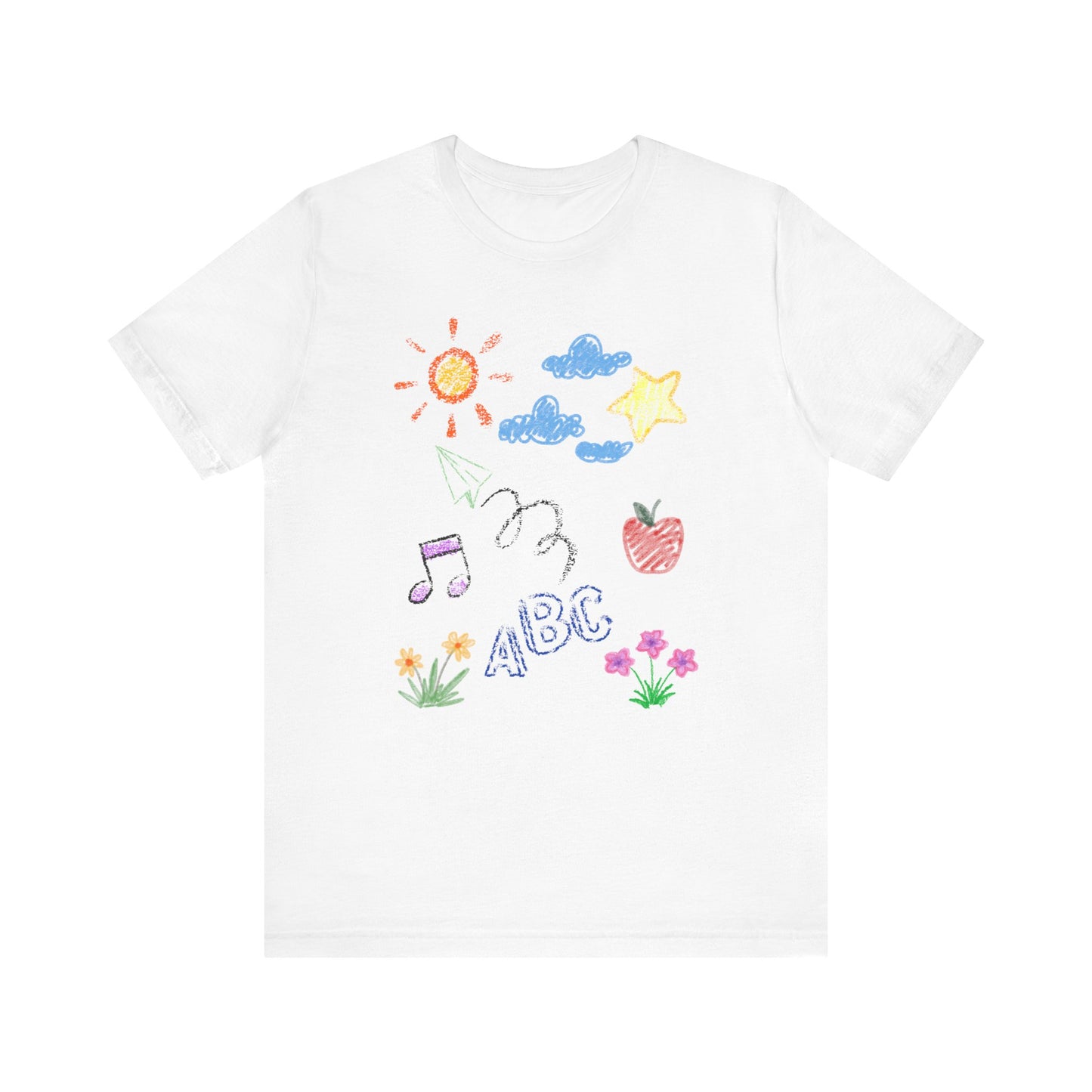 Crayon Doodles Tshirt - Unisex Jersey Short Sleeve Tee