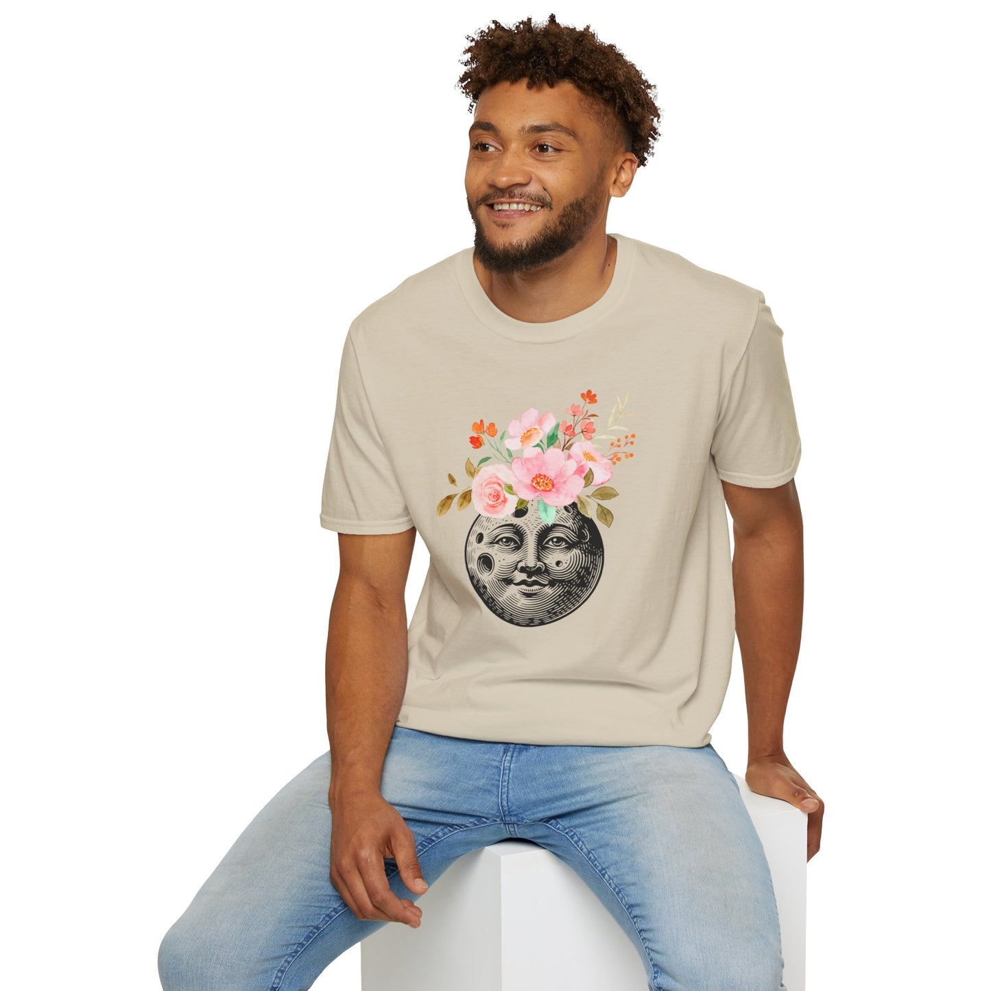 Flower Crown Moon - Unisex Softstyle T-Shirt