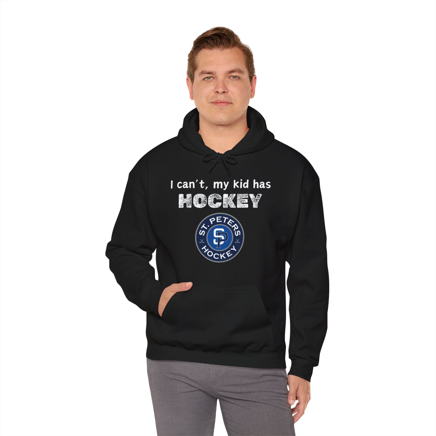 STP I can't, my kid has hockey - Unisex Heavy Blend™ Hooded Sweatshirt