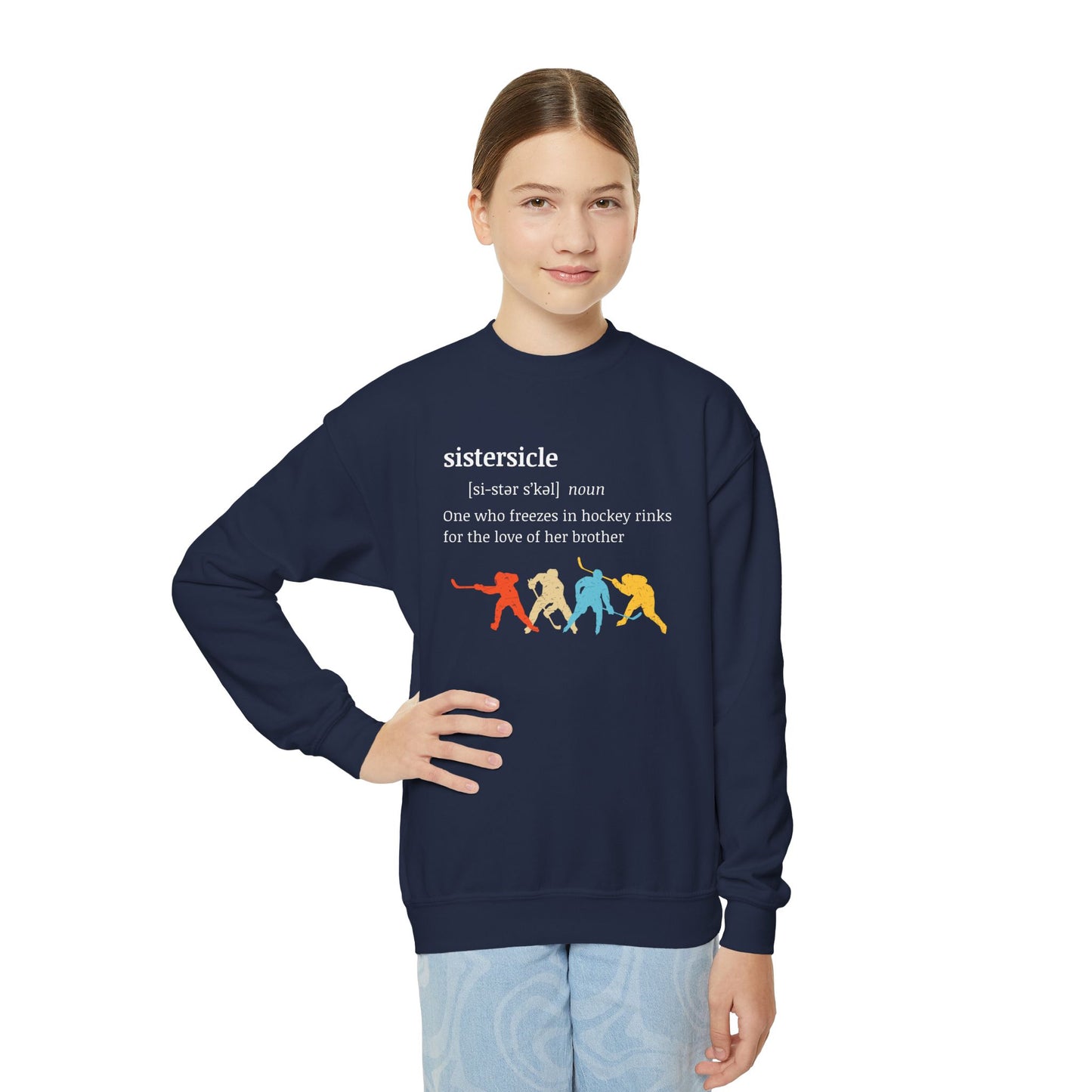 Sistercicle Ice Hockey (Sister of Brother) - Youth Crewneck Sweatshirt