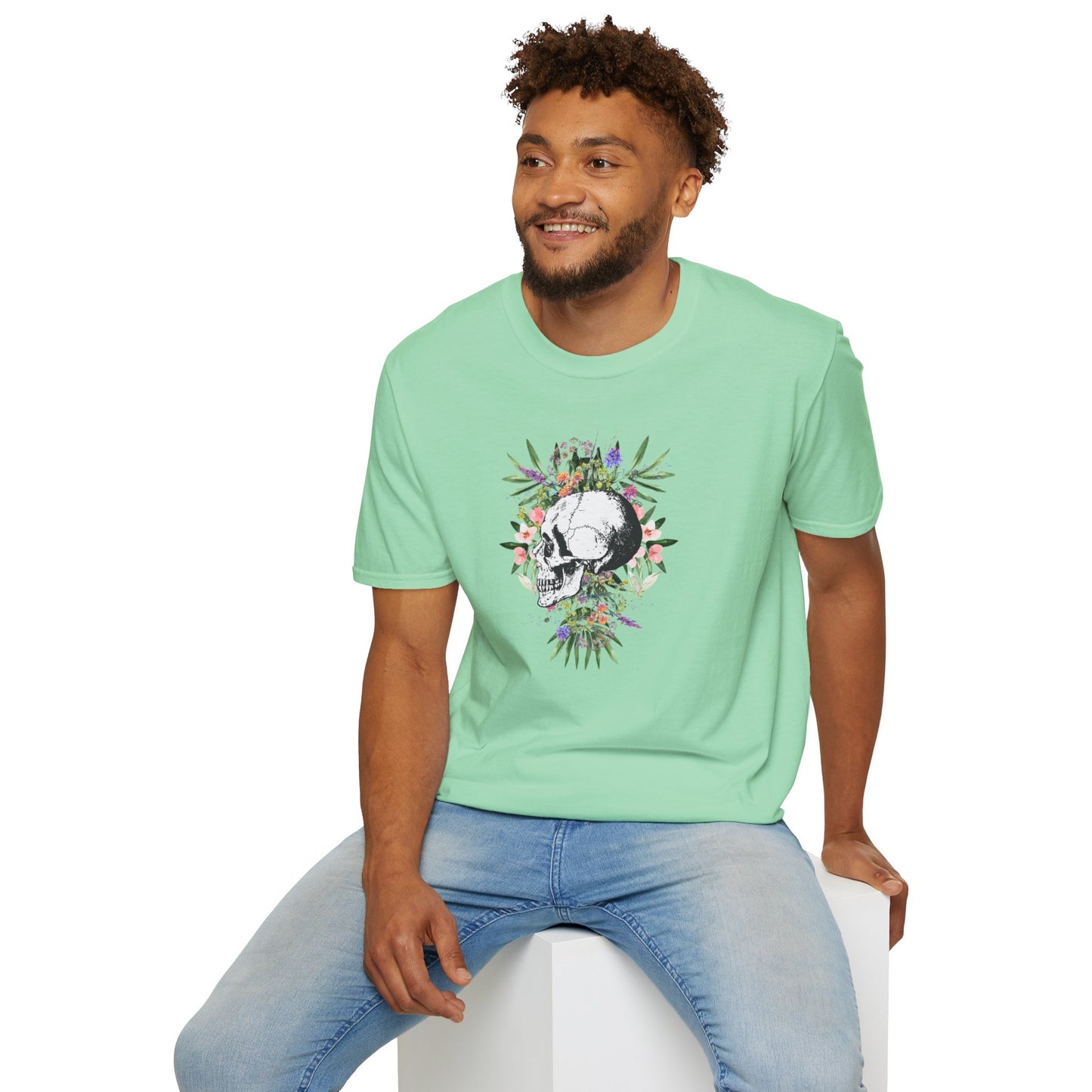 Botanical Skull - Unisex Softstyle T-Shirt