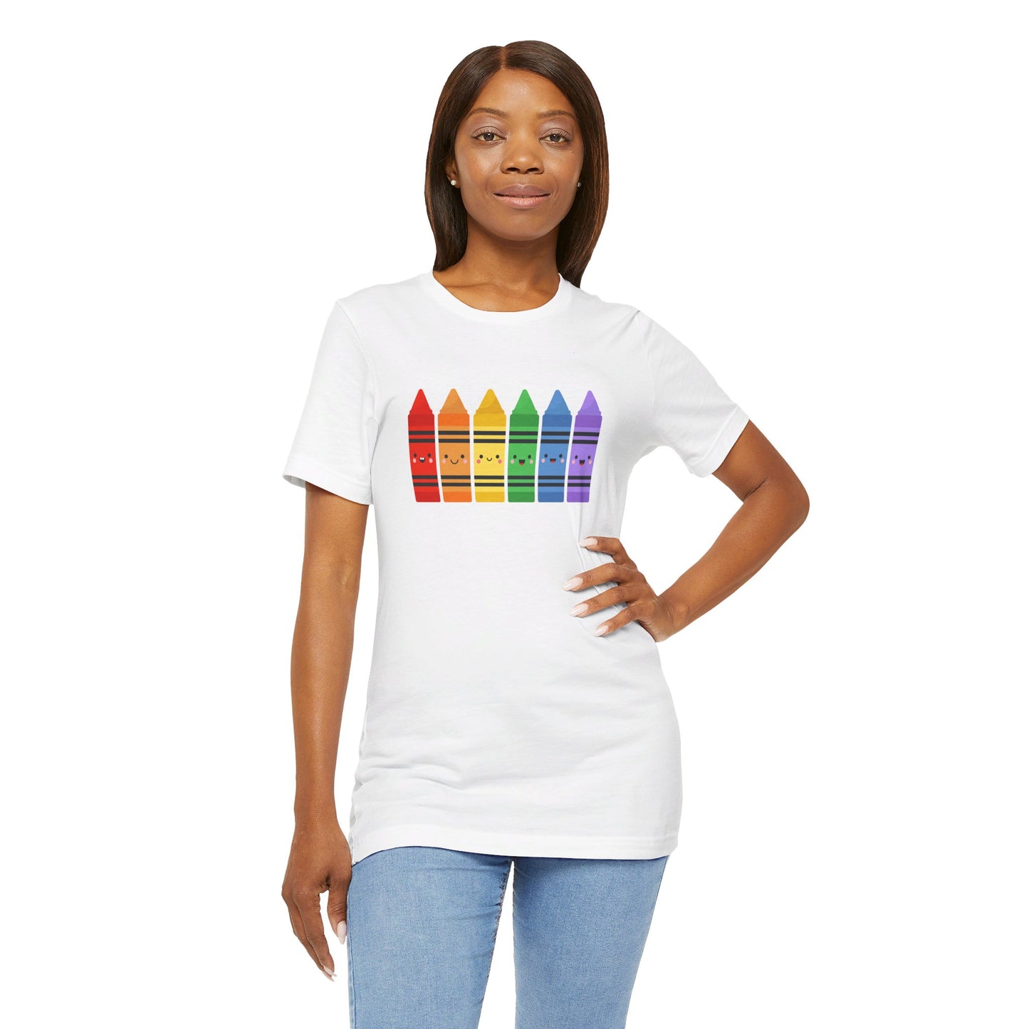 Crayon Rainbow Tshirt - Unisex Jersey Short Sleeve Tee