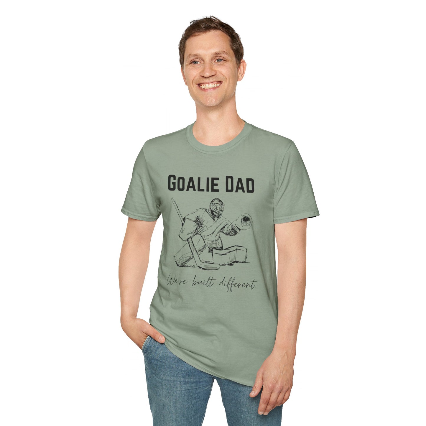 Goalie Dad. We're Built Different. - Unisex Softstyle T-Shirt