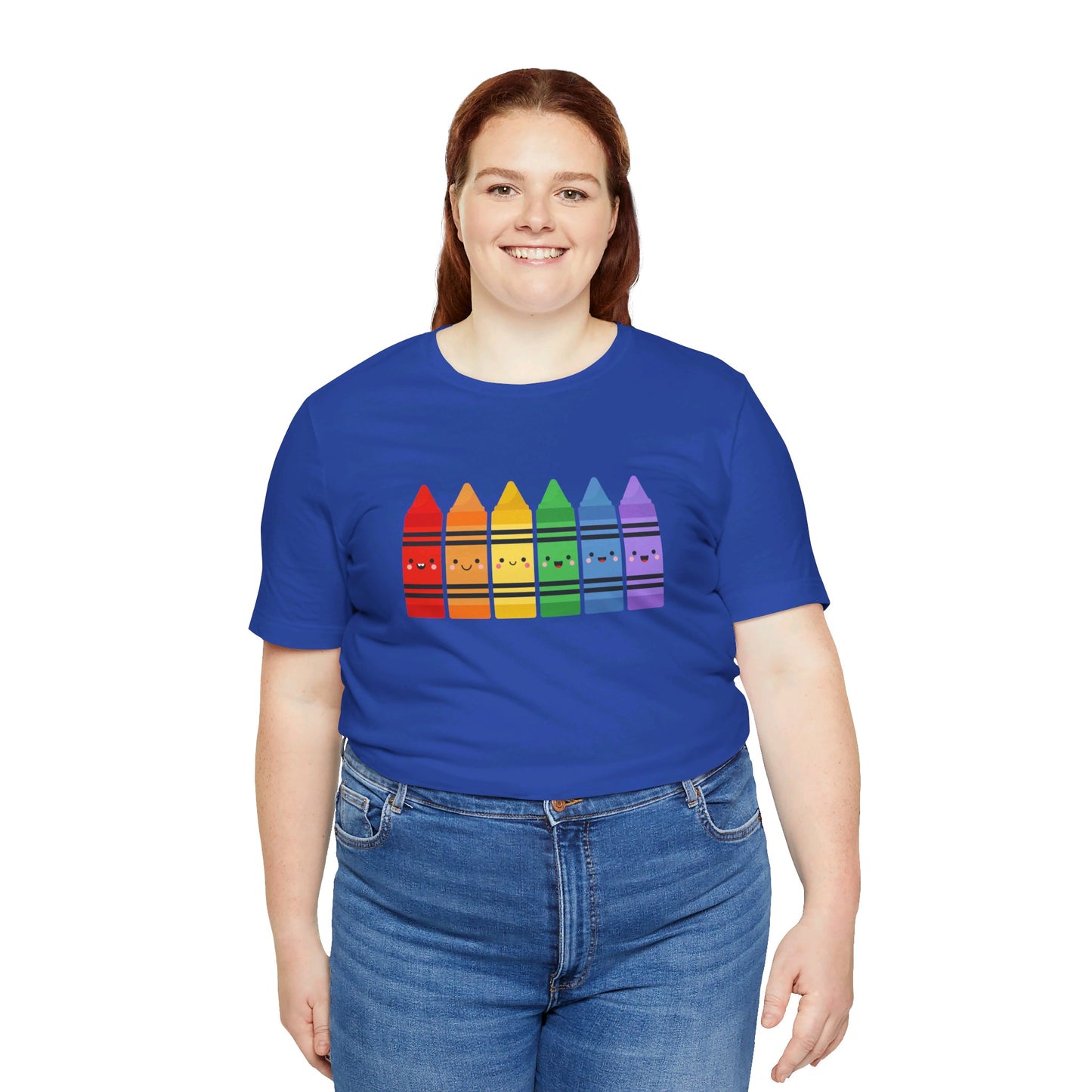 Crayon Rainbow Tshirt - Unisex Jersey Short Sleeve Tee