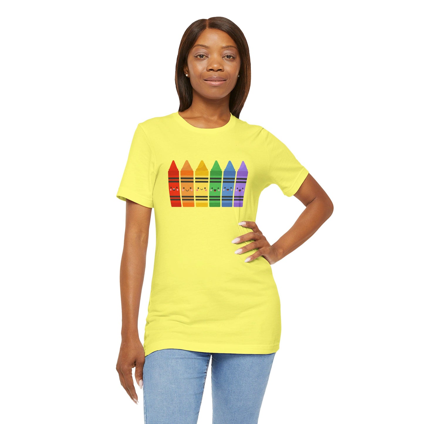 Crayon Rainbow Tshirt - Unisex Jersey Short Sleeve Tee