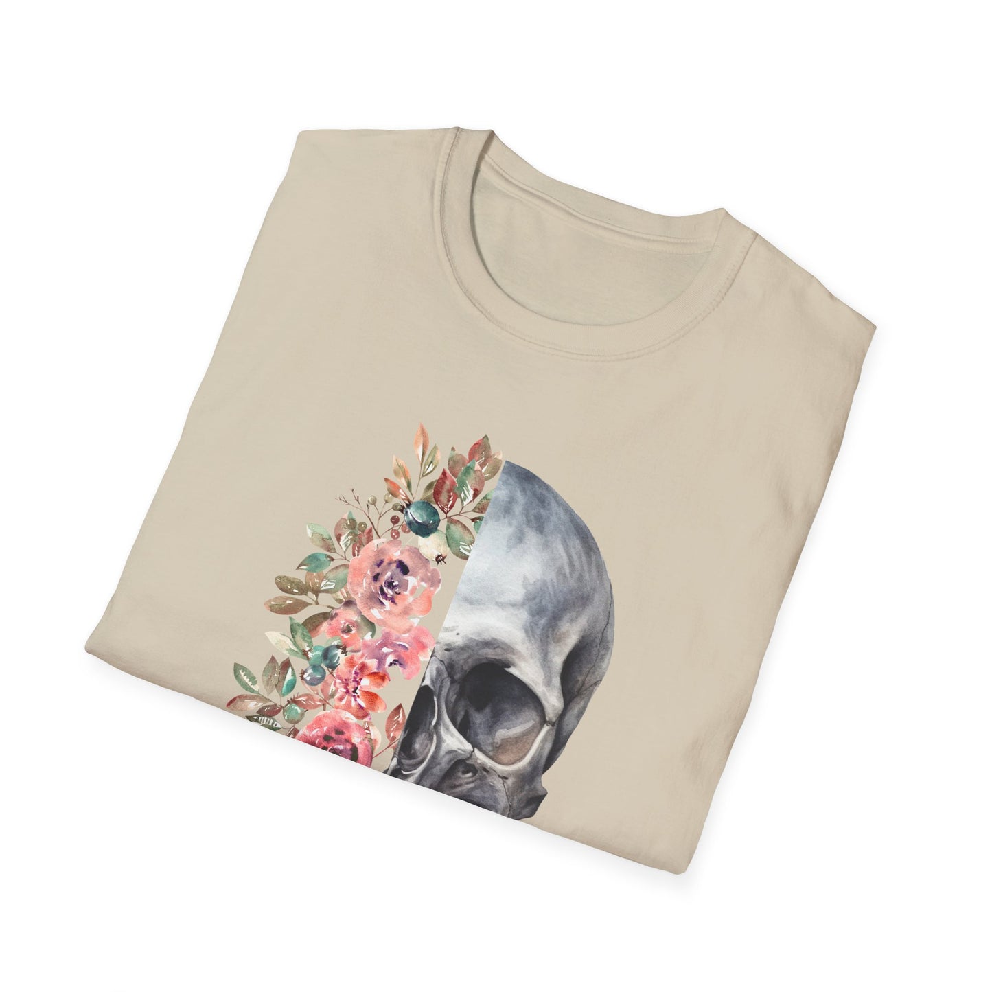 Floral Skull - Unisex Softstyle T-Shirt